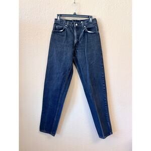 Vintage Orange tab Levis 550 black denim jeans 31x34